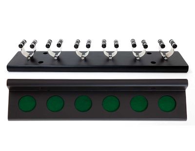 cue rack wall 6 clip black